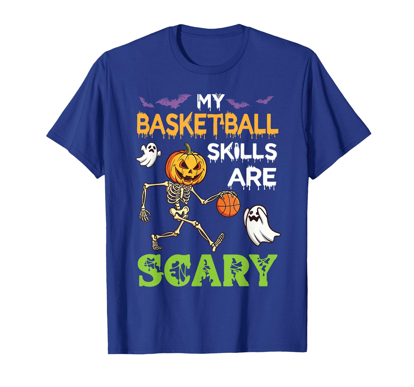 My Basketball Skills are Scary Halloween Pumpkin Skeleton T-Shirt
