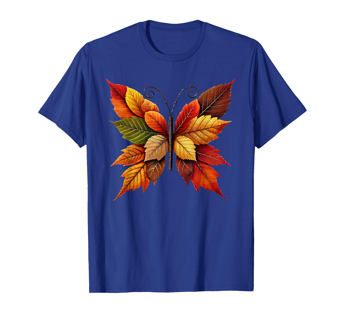 Autumn Fall Leaves Butterfly Nature Apparel Unisex-Adult Autumn Fall Leaves Butterfly Nature T-Shirt Black Small Short Sleeve T-Shirt
