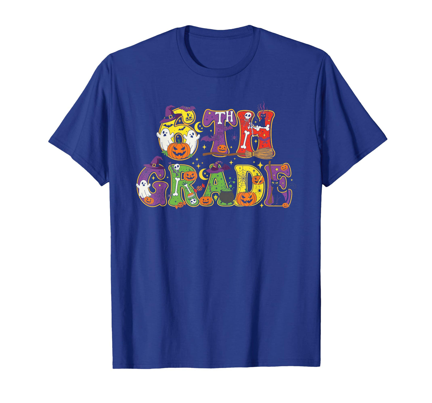 5th Grade Pumpkin Ghost Skeleton Halloween Kids Mens Womens T-Shirt