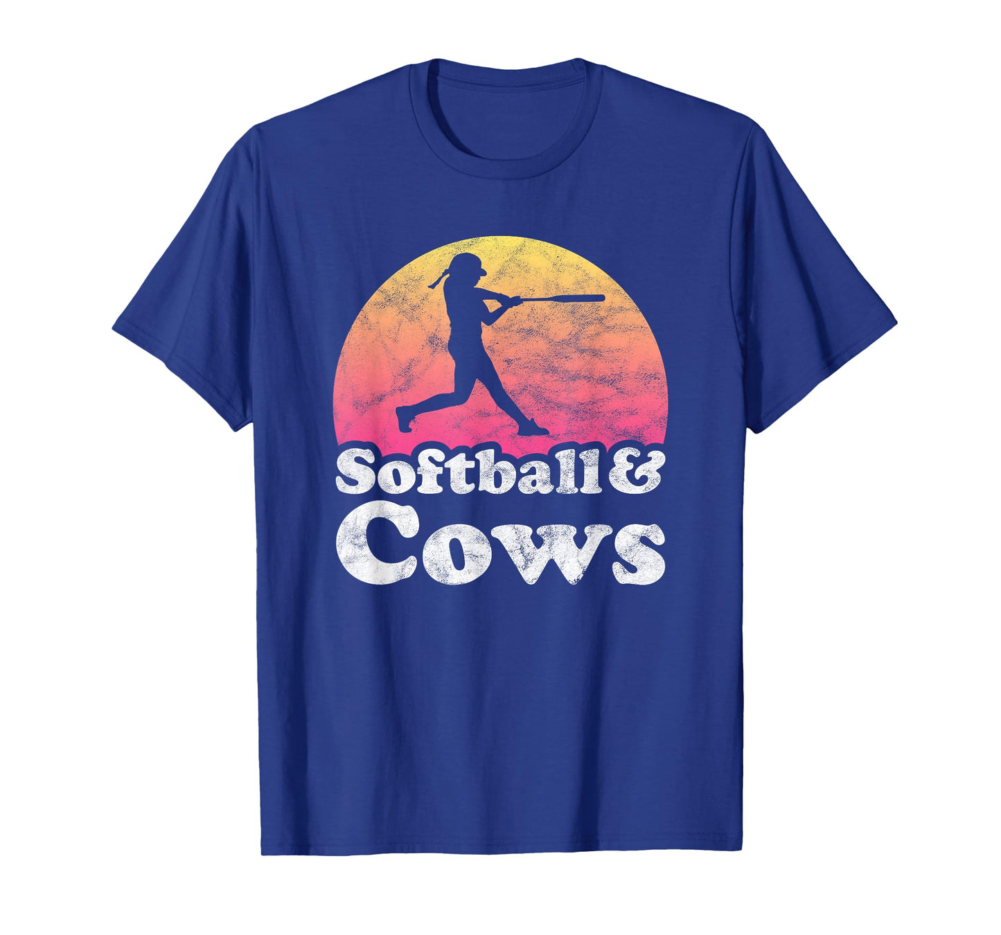 Softball and Cows Women or Girls Cow T-Shirt