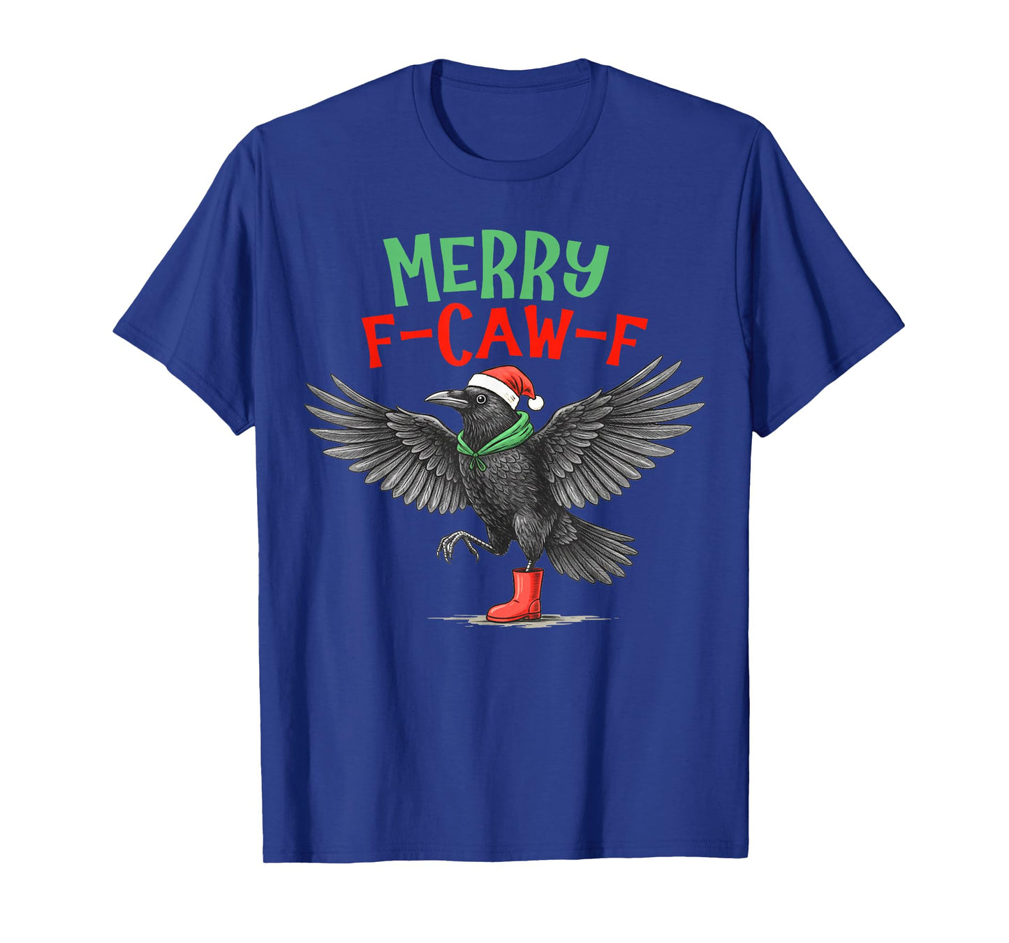 Merry F-Caw-F Christmas Funny Crow Raven T-Shirt