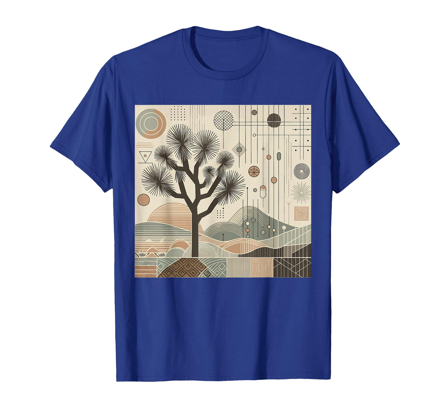 Joshua Tree National Park Line Art Vintage Hiking Camping T-Shirt