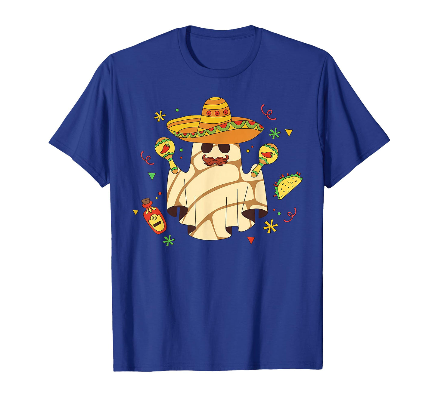 Ghost Sombrero Taco Halloween Mexican Spooky Season T-Shirt