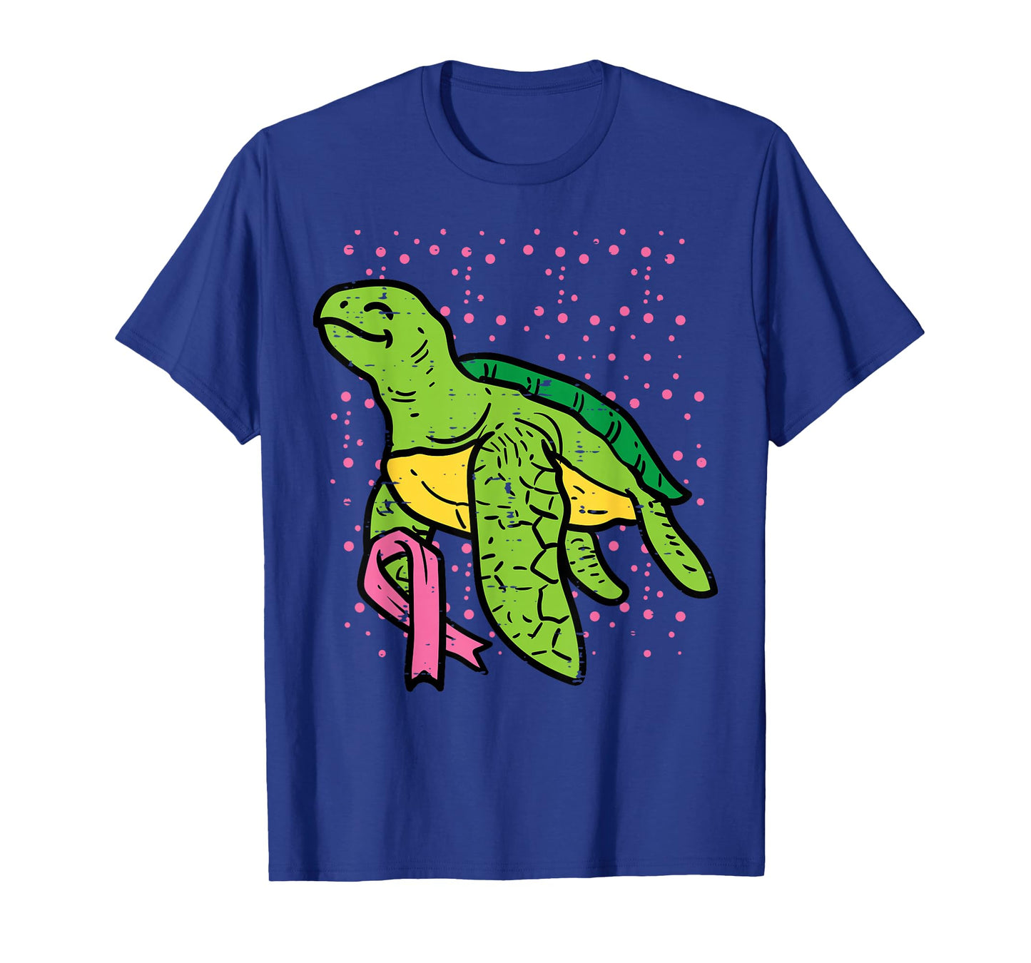 Pink Ribbon Turtle Cute Breast Cancer Awareness Women Kids T-Shirt