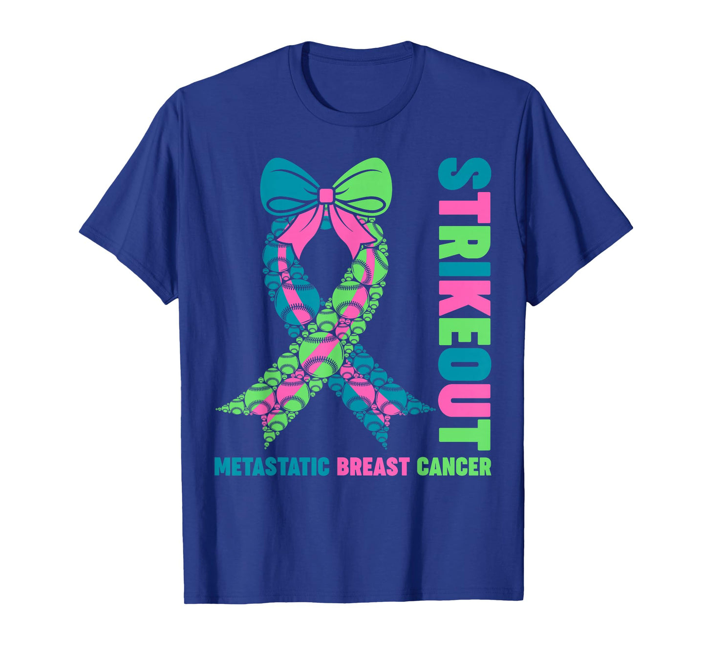 Strikeout Metastatic Breast Cancer Awareness Baseball Women T-Shirt
