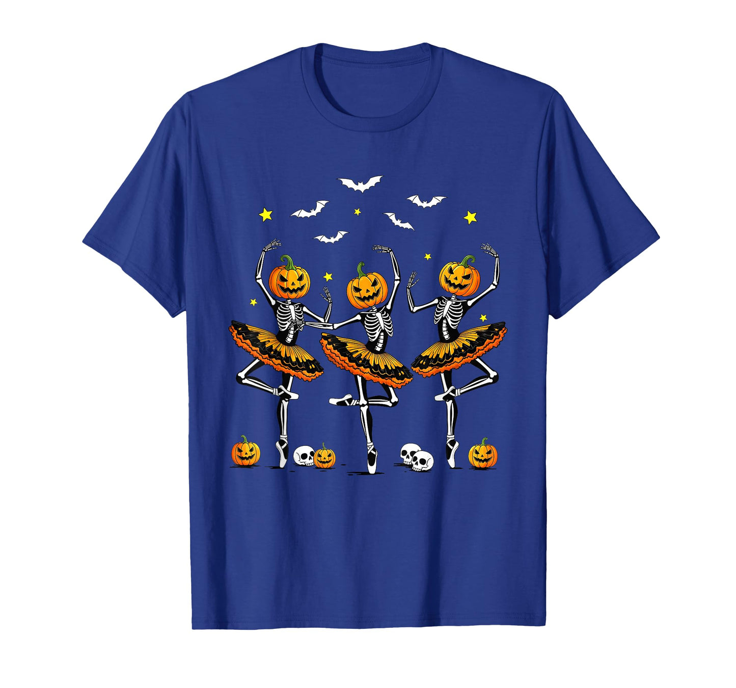 Ballet Pumpkin Skeleton Scary Halloween Men Women Boys Girl T-Shirt