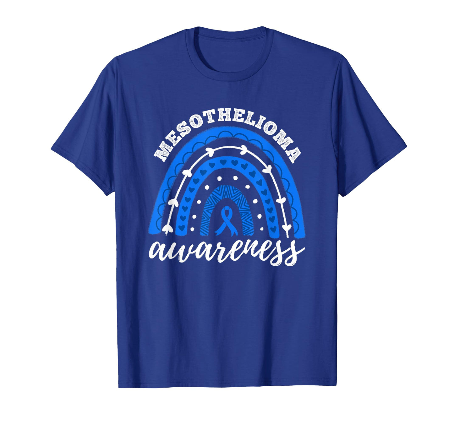 Rainbow Blue Ribbon Mesothelioma Awareness T-Shirt