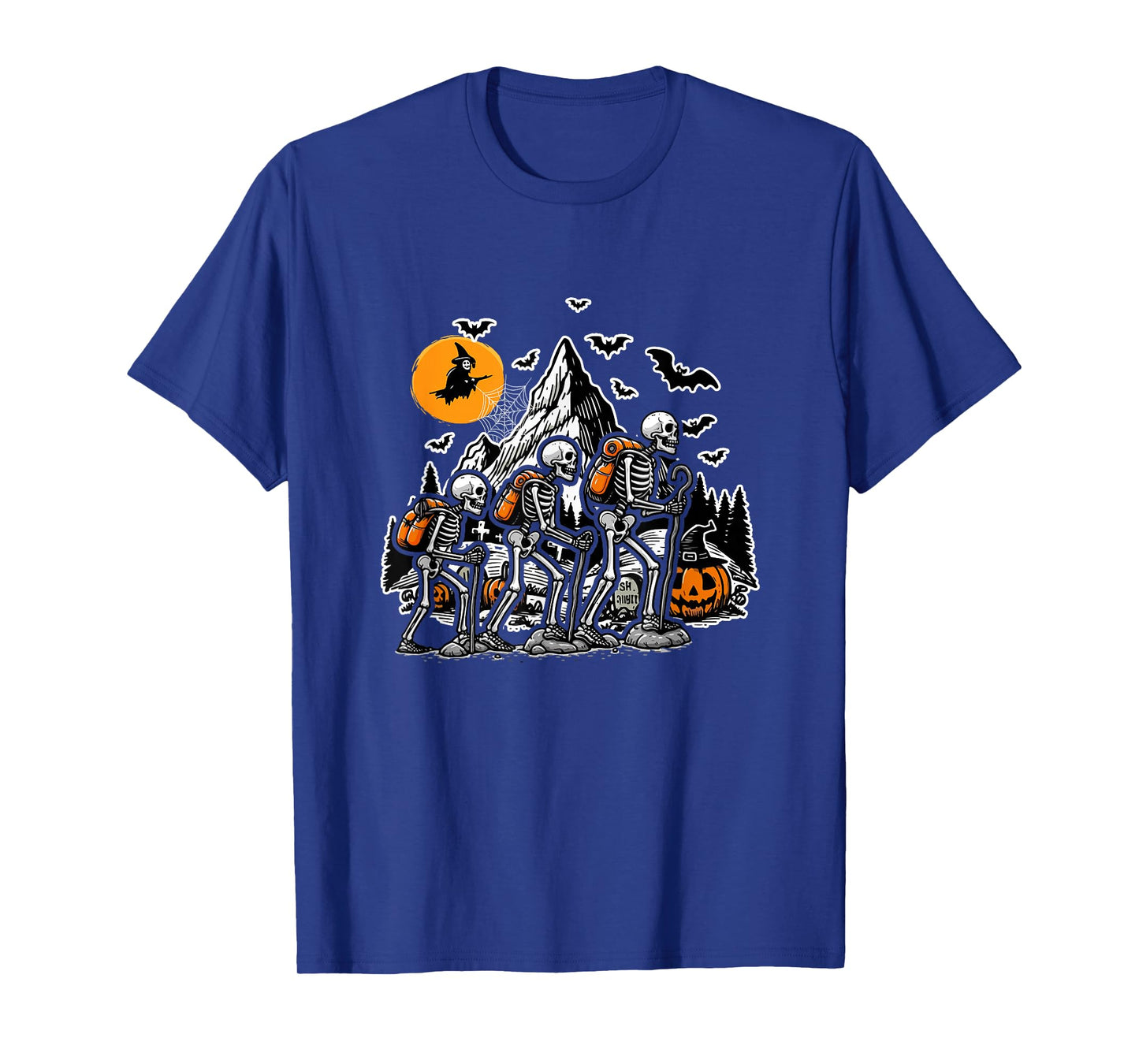 Skeleton Trekking Halloween Costume Sports Lover Family T-Shirt
