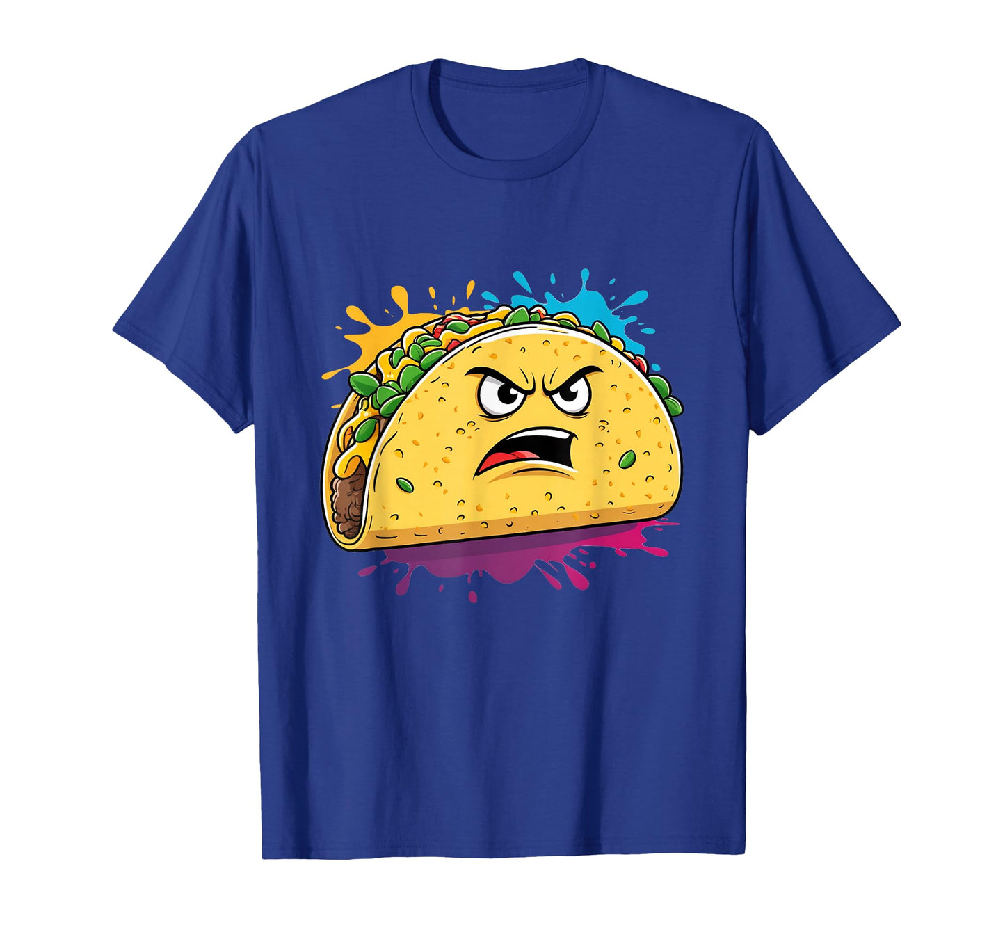 Angry Taco Cartoon Character Illustration T-Shirt