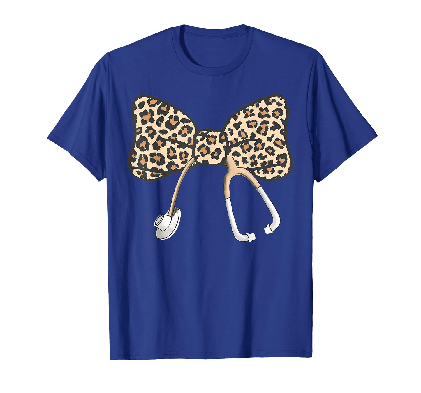 Coquette Bow Stethoscope Leopard Nurse Registered Nurse T-Shirt