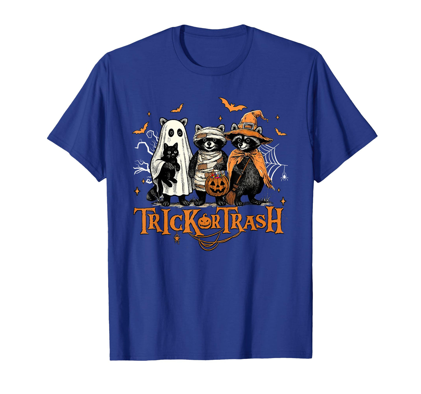Boo Ghost Racoon Feral Funny Trick or Trash Pumpkin Racoon T-Shirt