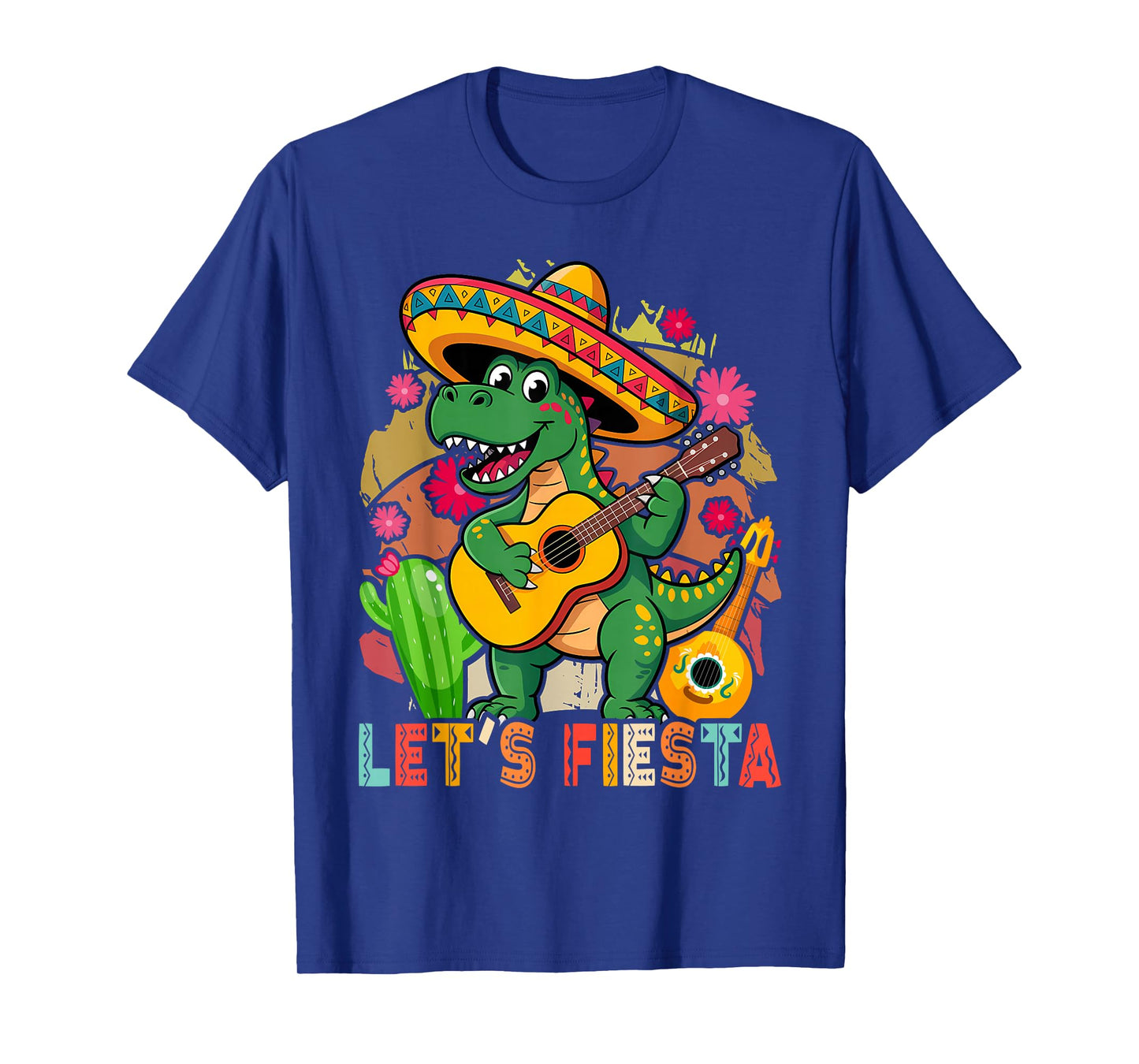Cinco De Mayo Boys Kids Let's Fiesta Dinosaur Mexican T-Shirt