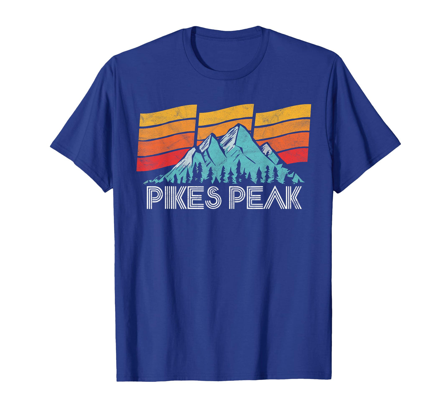 Pikes Peak Colorado Retro Sun, Sky & Mountains 80s Tee Shirt T-Shirt