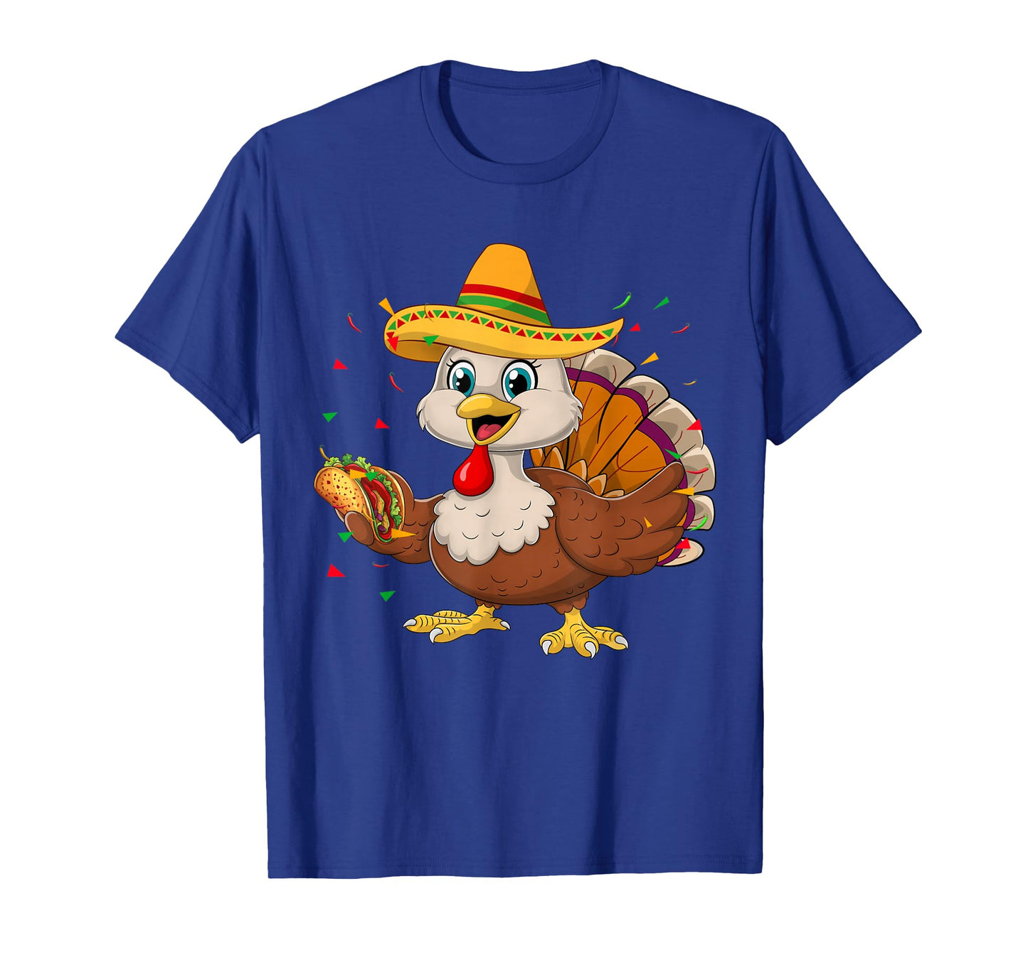 Thanksgiving Funny Mexican Turkey Eats Tacos T-Shirt