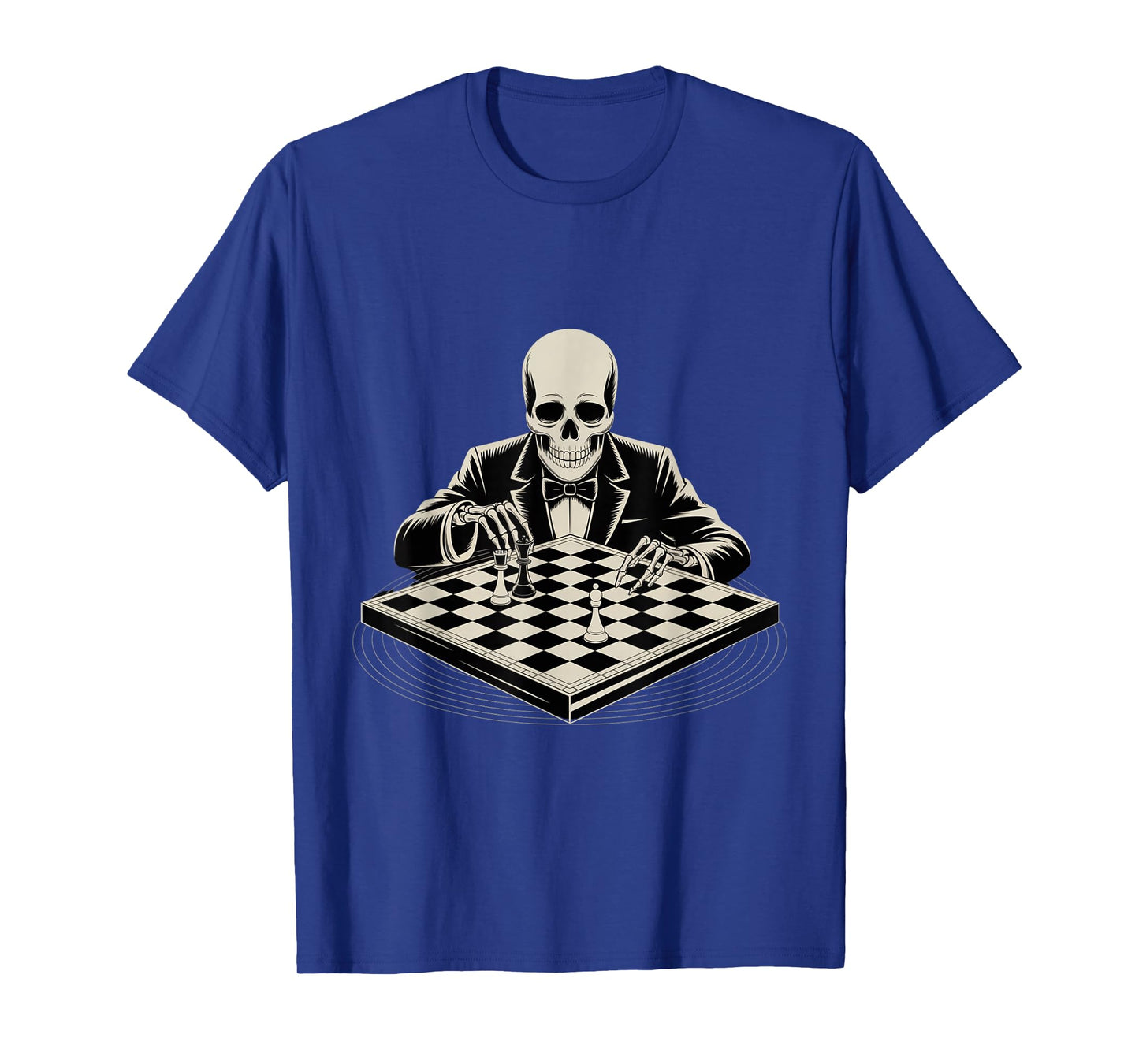 Funny Skeleton Playing Chess Cool Skull Funny Skeleton Meme T-Shirt