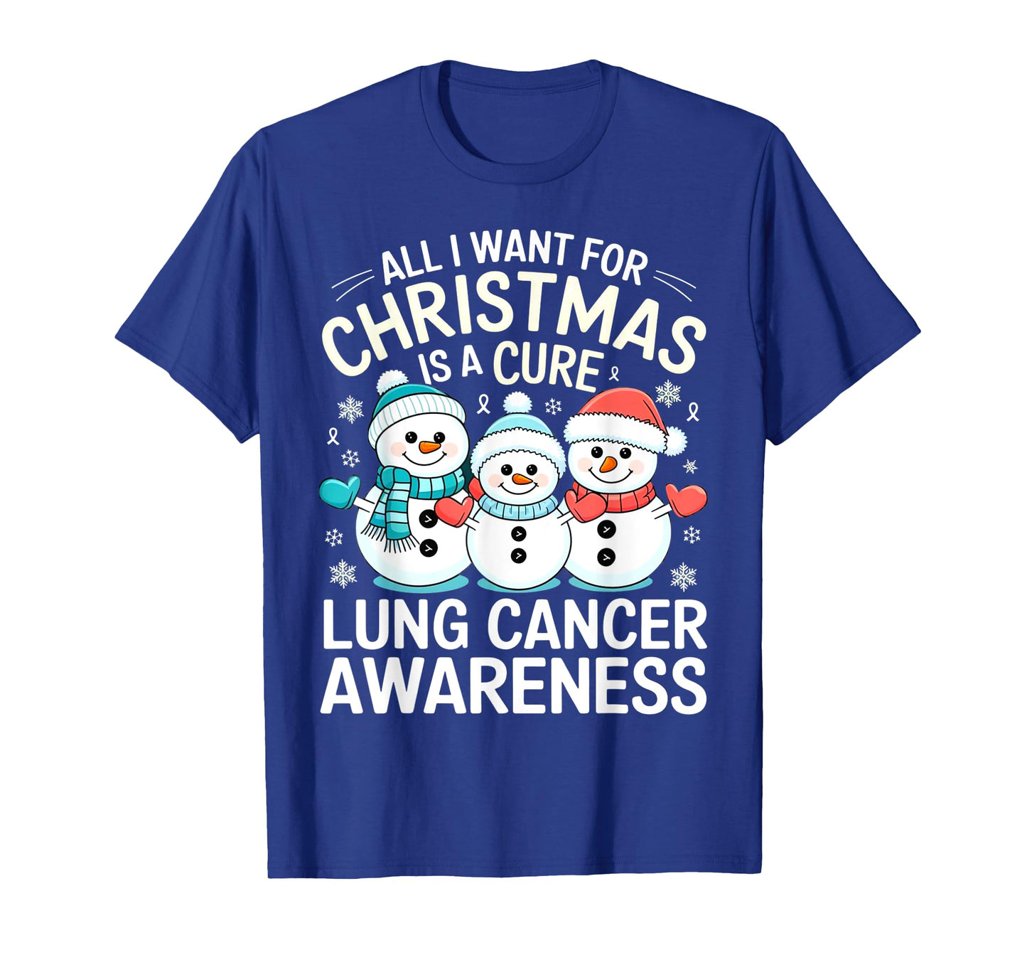 All I Want For Christmas Is A Cure Shirt - Lung Cancer T-Shirt