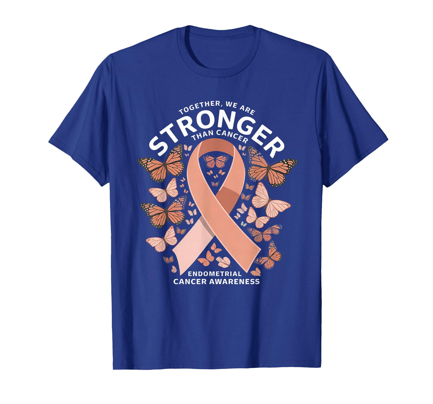Endometrial Cancer Awareness Peach Ribbon T-Shirt