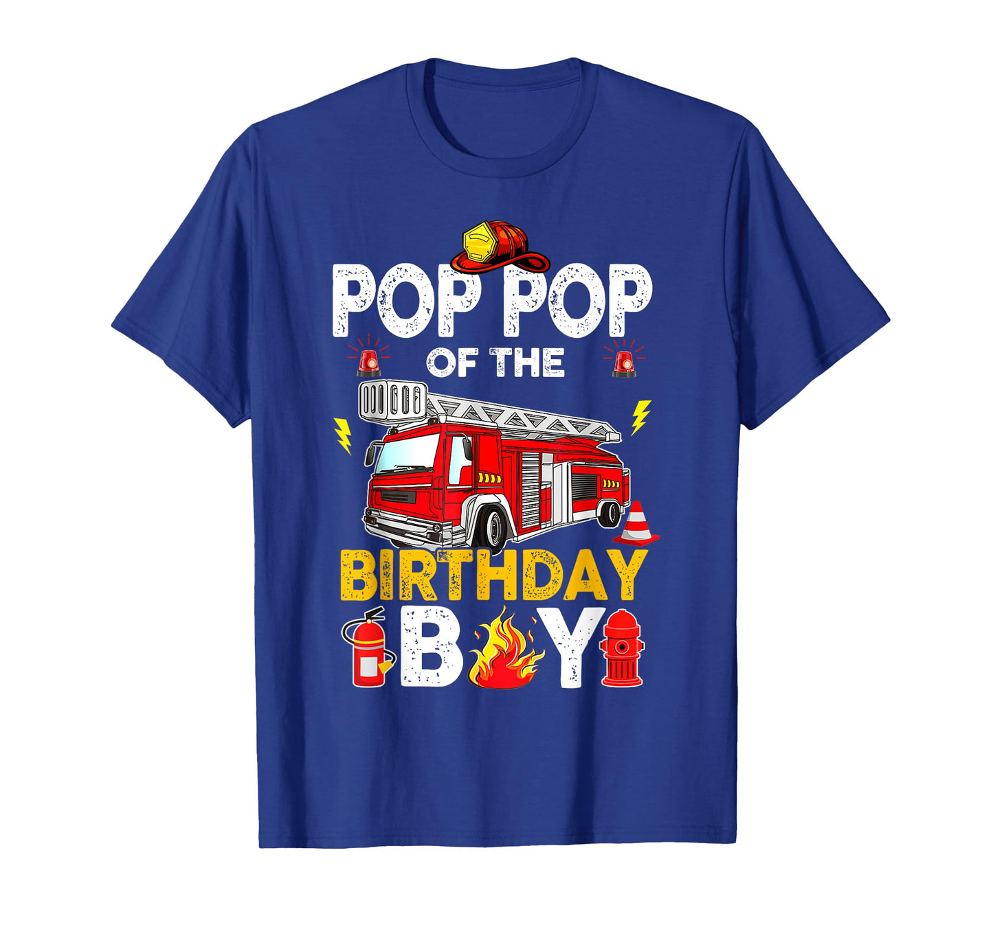 Pop Pop Of The Birthday Boy Fire Truck Firefighter Party T-Shirt