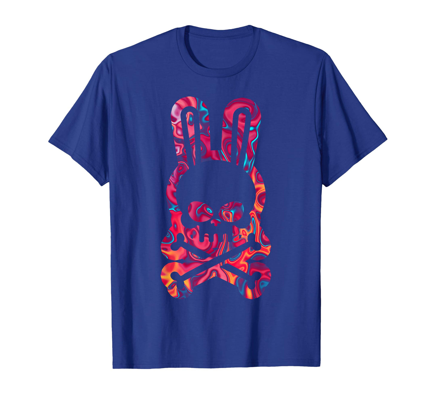 Easter Bunny Retro Tie Dye Bunny Skull Cross Bone Halloween T-Shirt