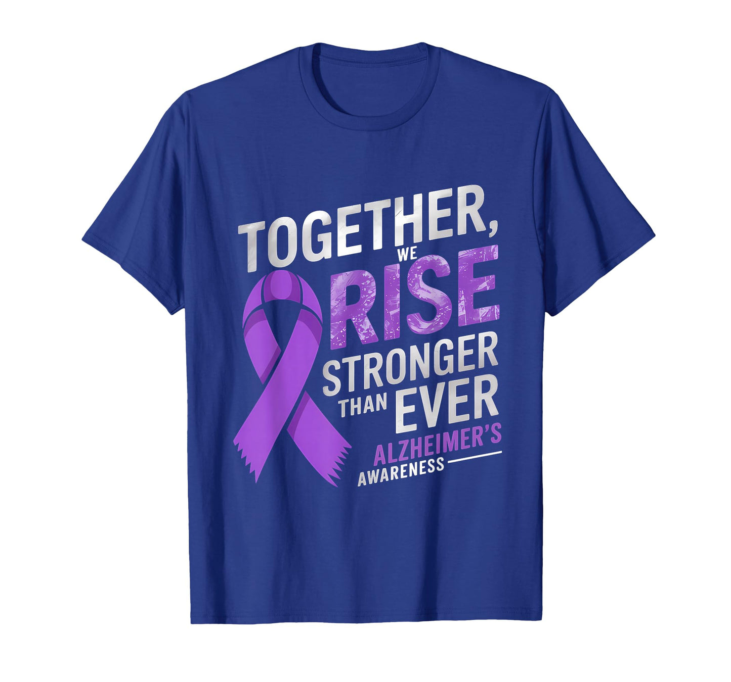 Alzheimer Awareness Month Together We Rise Purple Ribbon T-Shirt