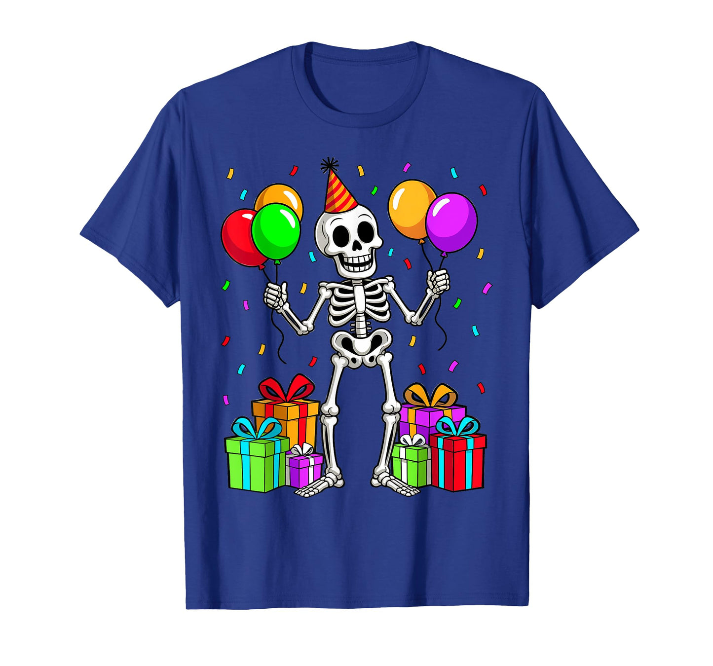 Funny Skeleton Halloween Happy Birthday Party Bday Kids Boys T-Shirt