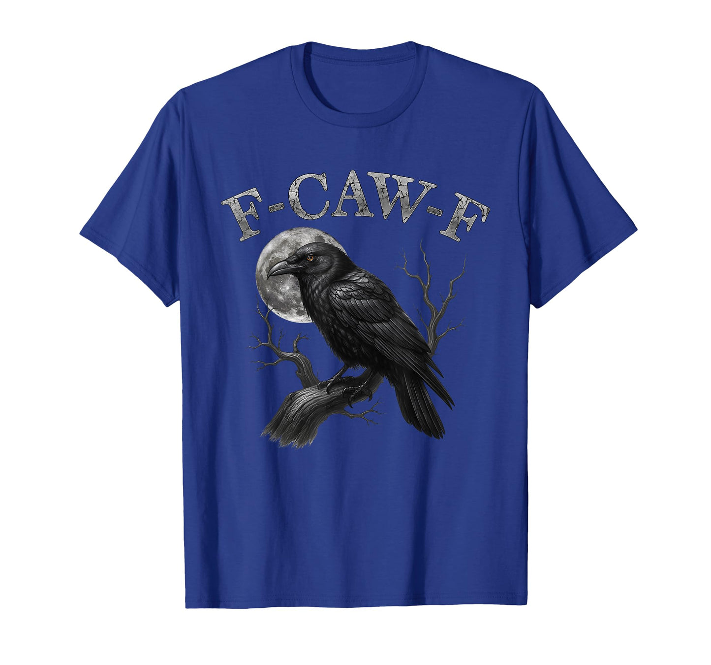 Black Crow, F-Caw-F Funny Black Raven Bird Moon Graphic Art T-Shirt