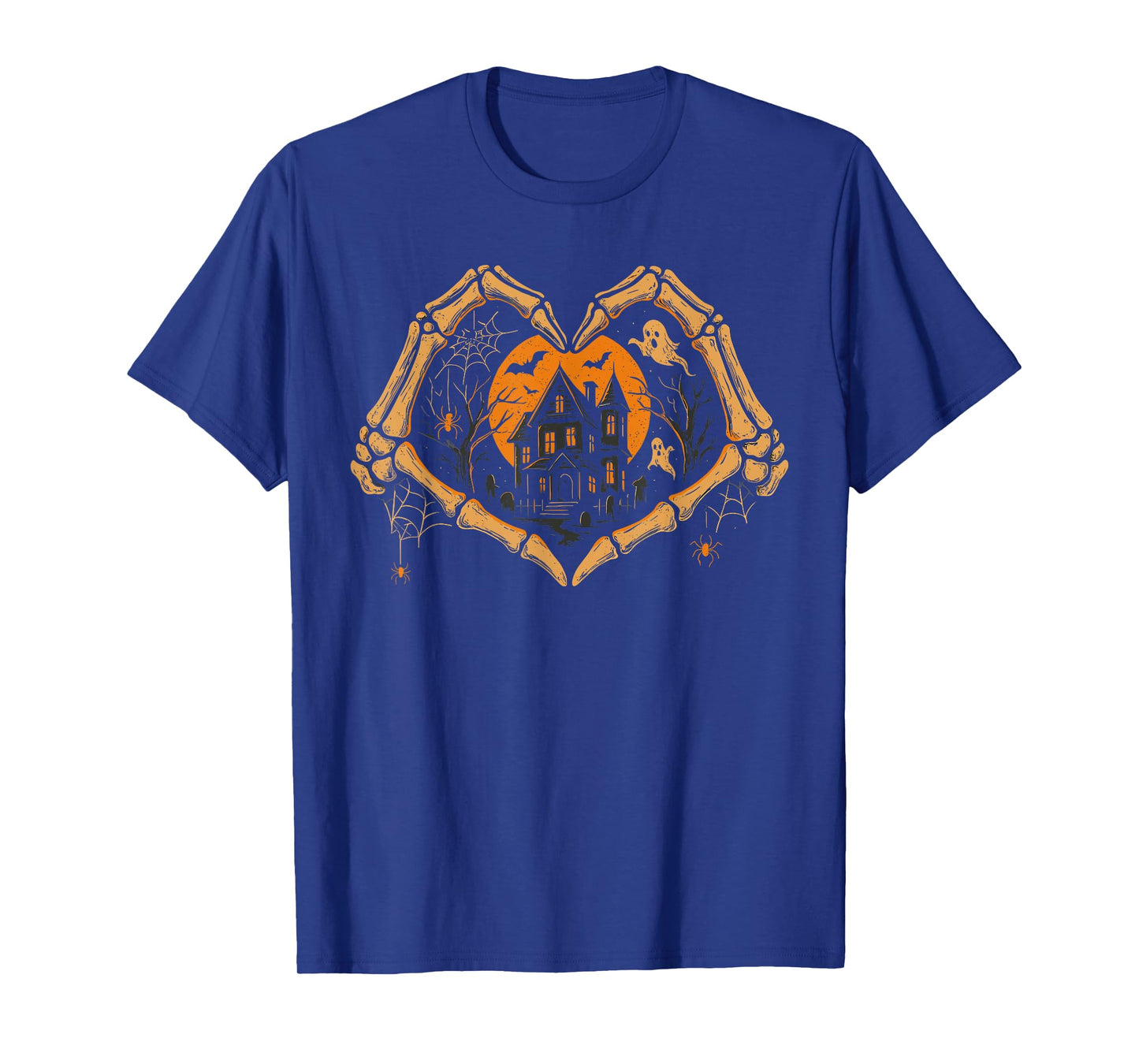 Skeleton Hands Heart Pumpkin Jack O Lantern Halloween T-Shirt