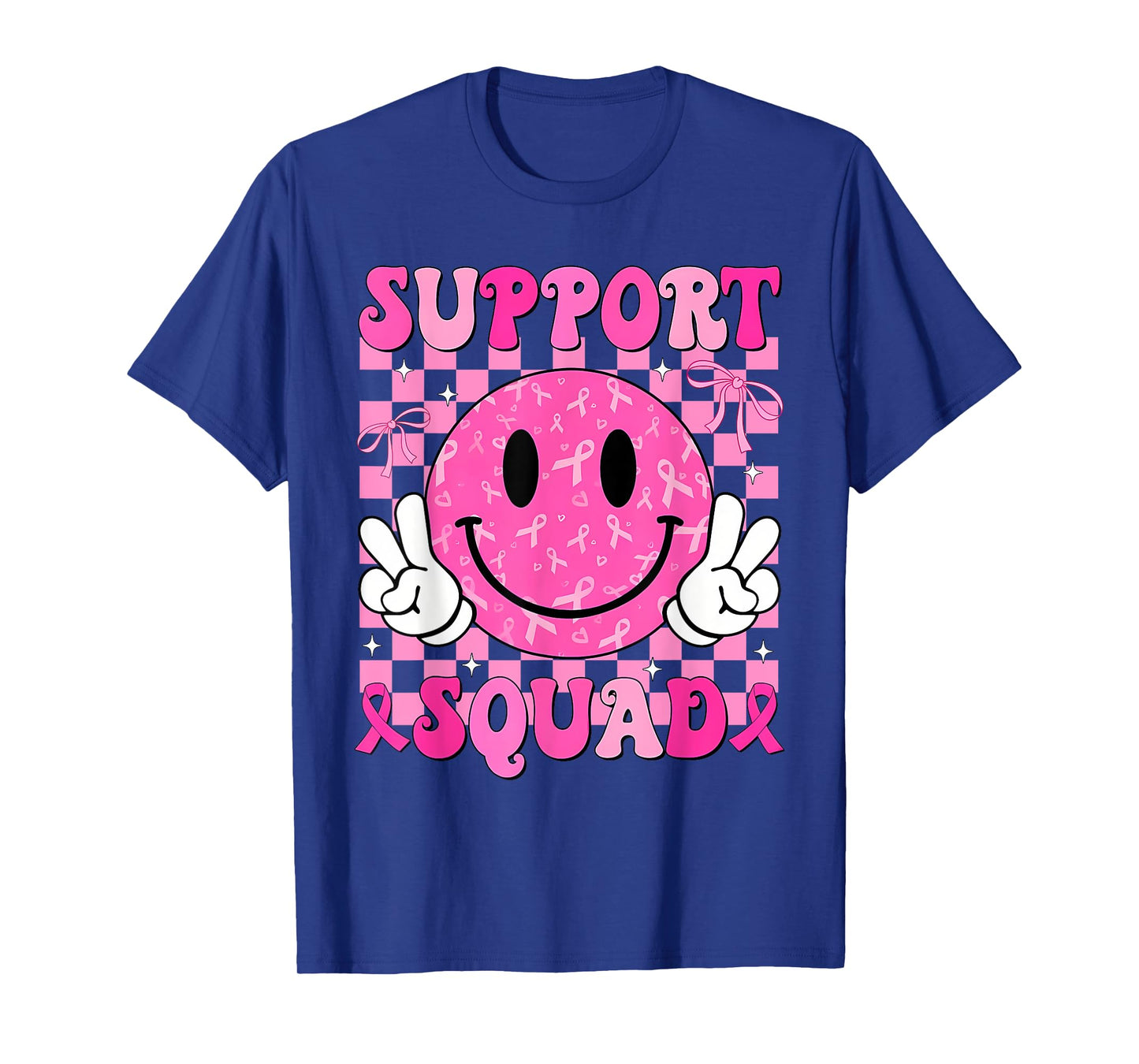 in October We Wear Pink Smile Pink Support Breast Cancer T-Shirt