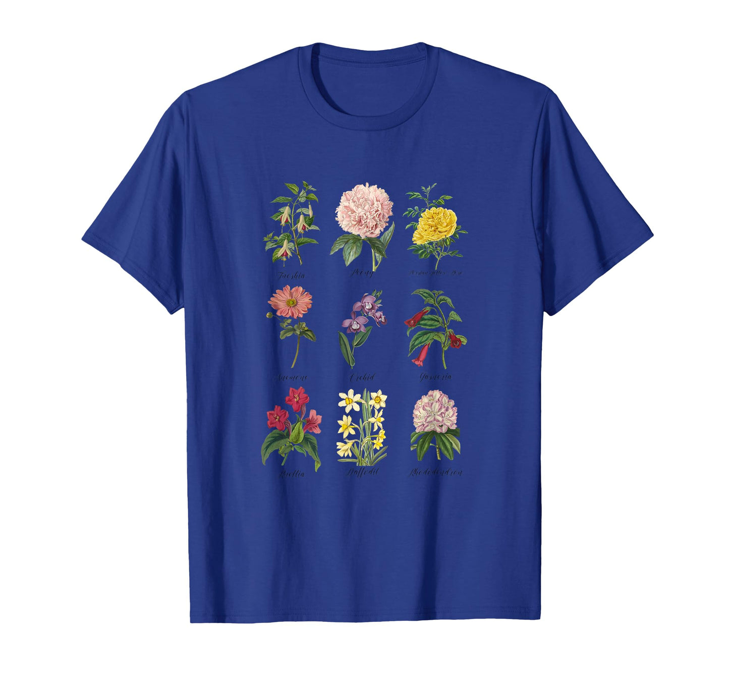 Vintage Botanical Floral Flower T-Shirt T-Shirt, White