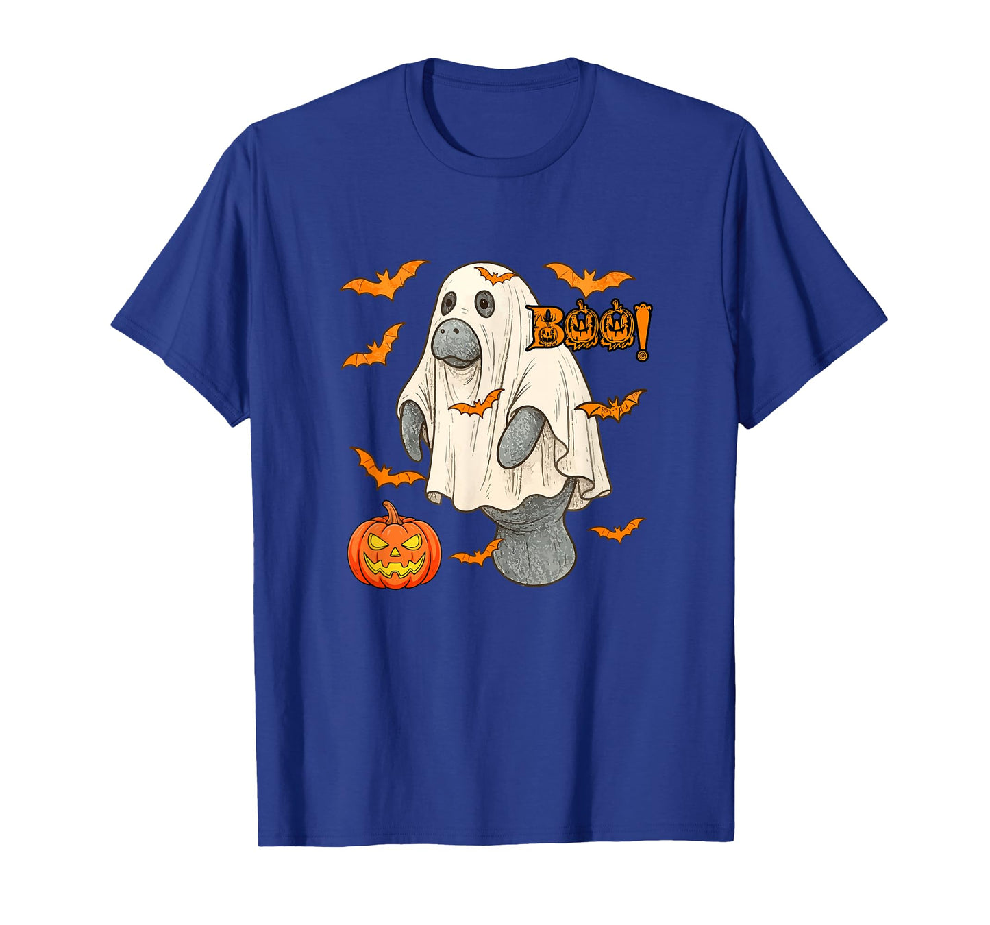 Boo Halloween Manatee Cosplay Ghost Costume Animal Lover T-Shirt