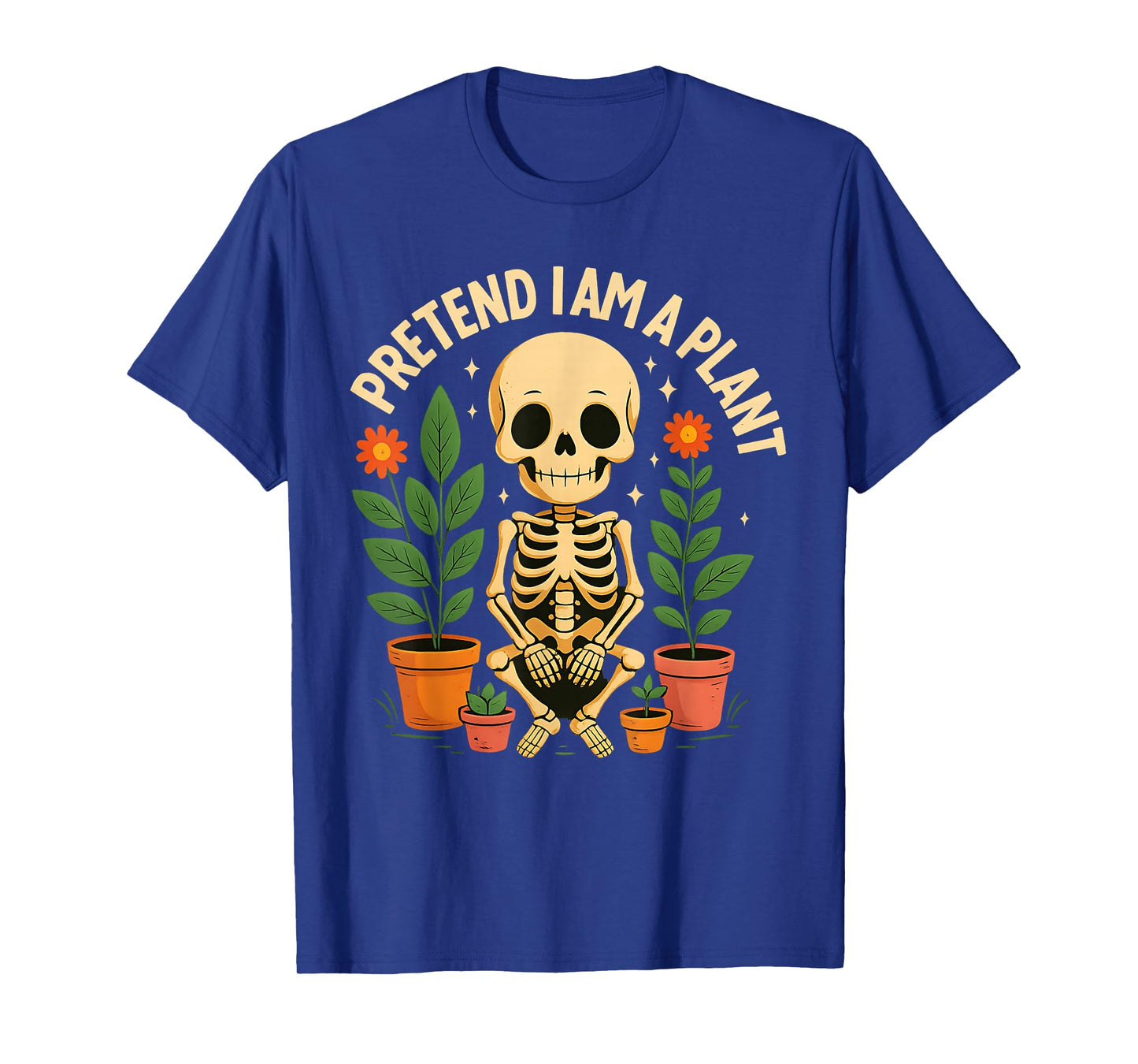Funny Pretend I am A Plant Halloween Skeleton Matching Party T-Shirt