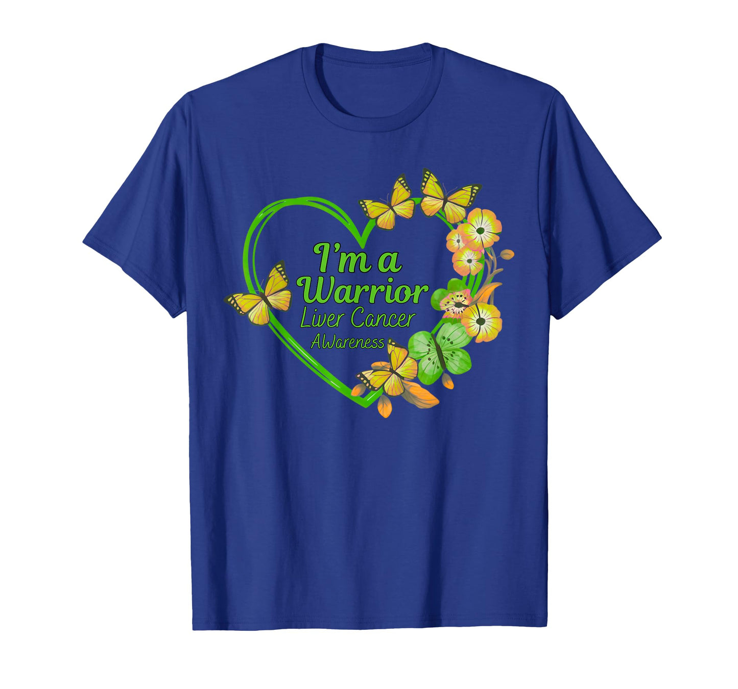 I Wear Green Flower Support Liver Cancer Awareness T-Shirt