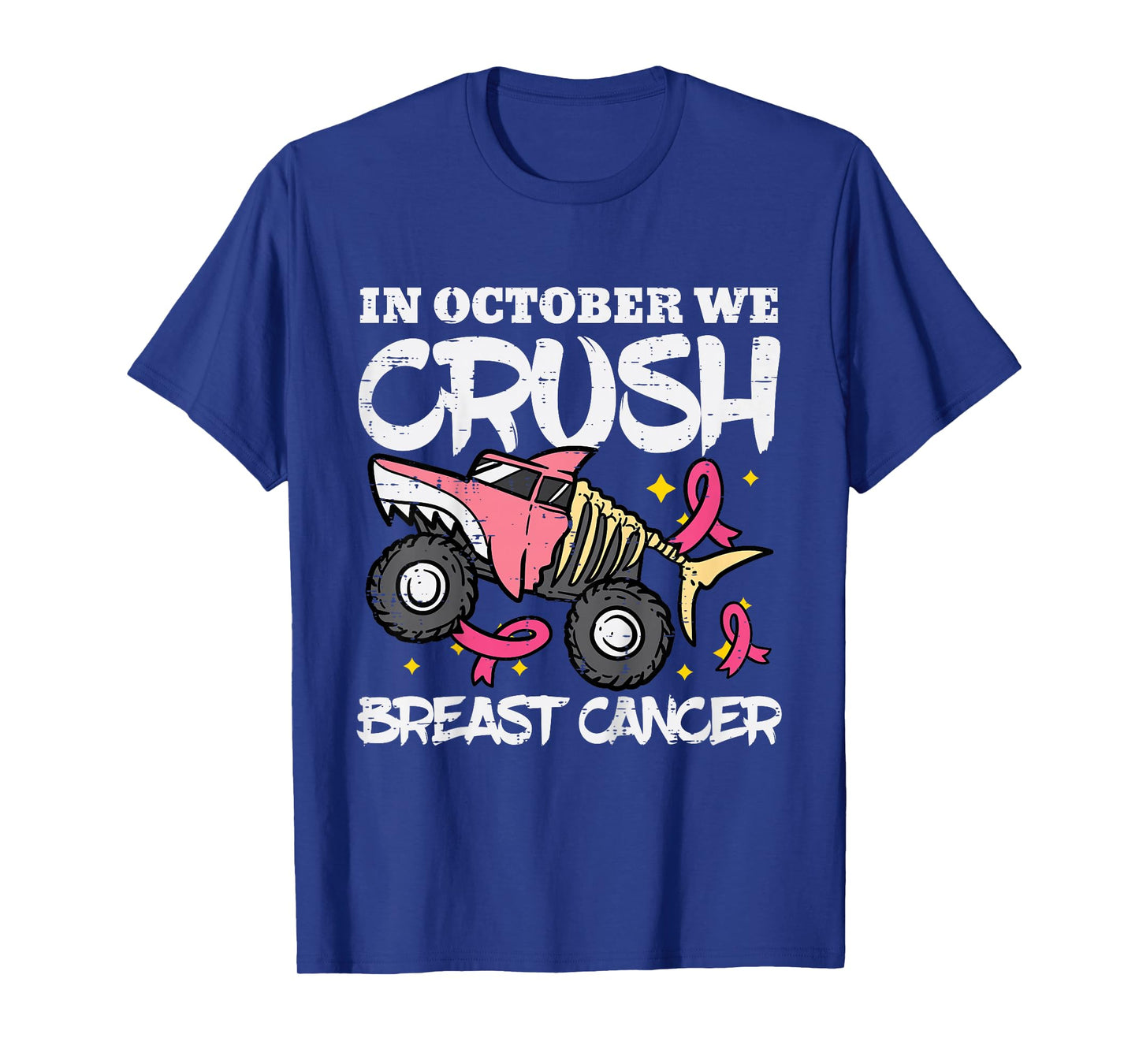 October Monster Truck Breast Cancer Halloween Toddler Boy T-Shirt