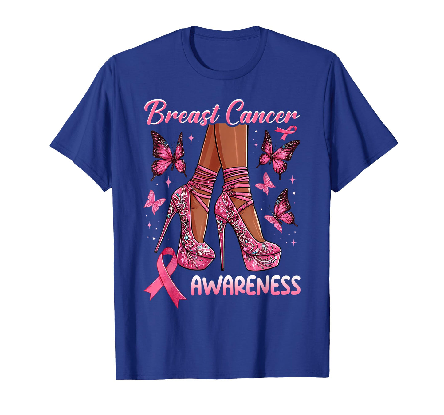 Breast Cancer Awareness African American Women Pink Ribbon T-Shirt