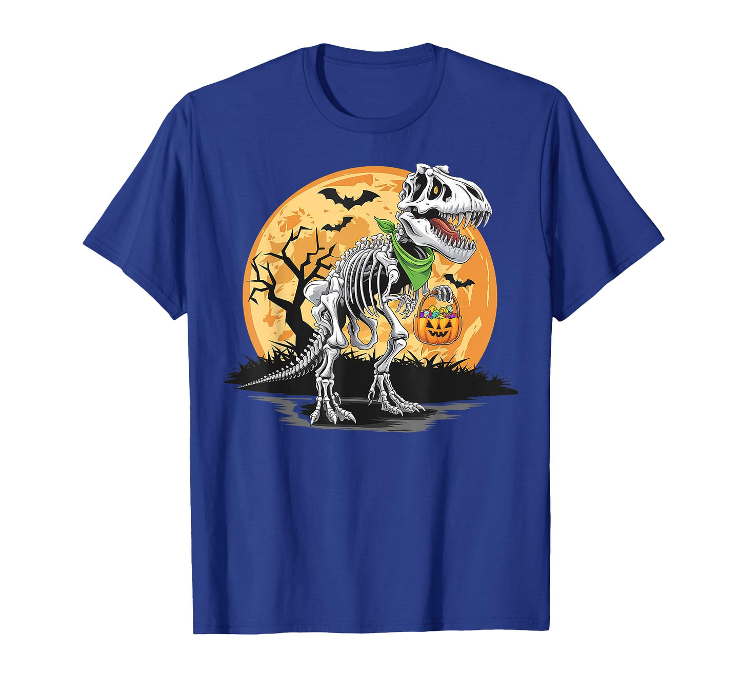 Halloween T rex Dinosaur Mummy Pumpkin For Boys Men Women T-Shirt
