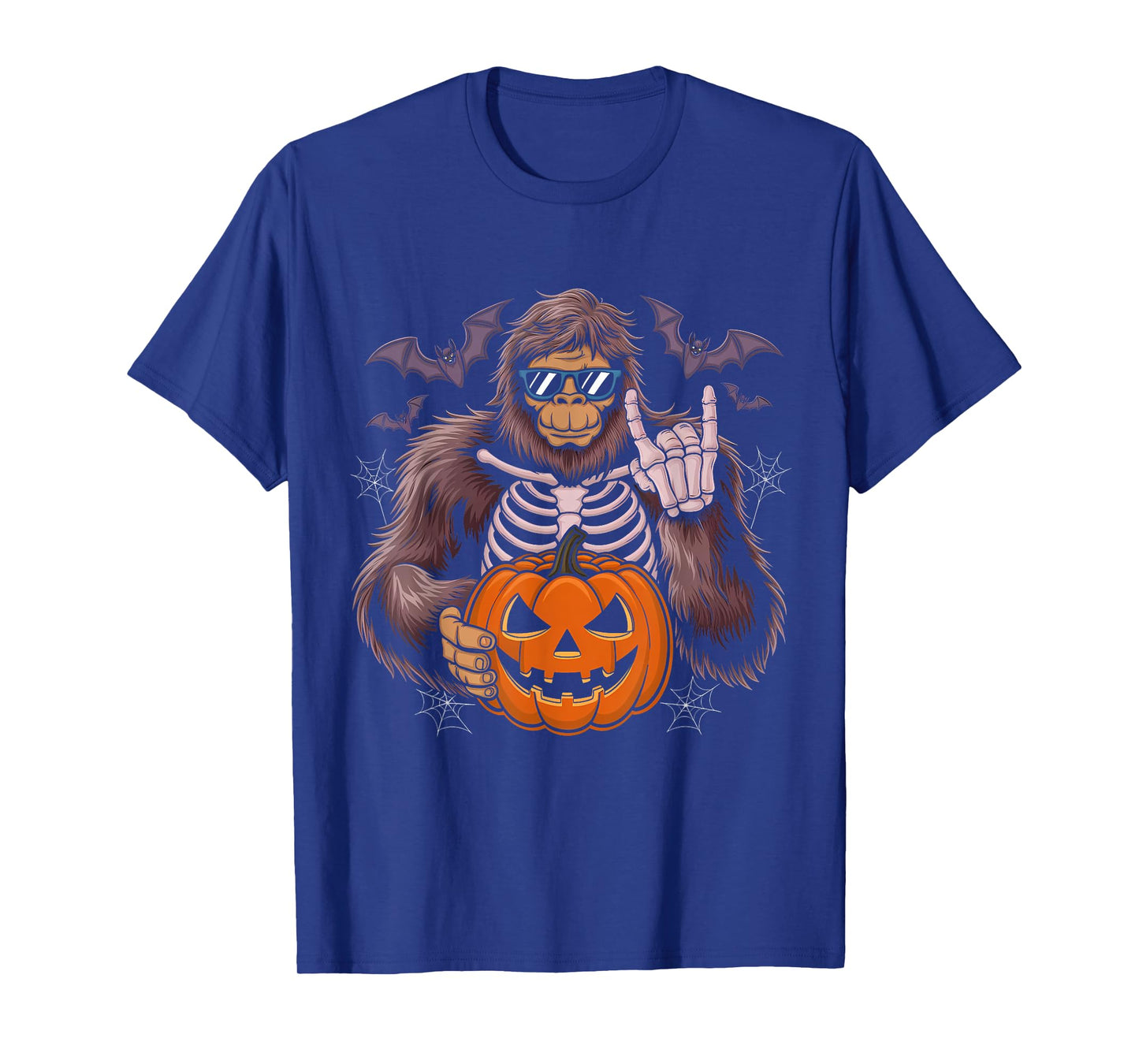 Spooky Bigfoot Jack O Lantern Skeleton Halloween Fun Youths T-Shirt