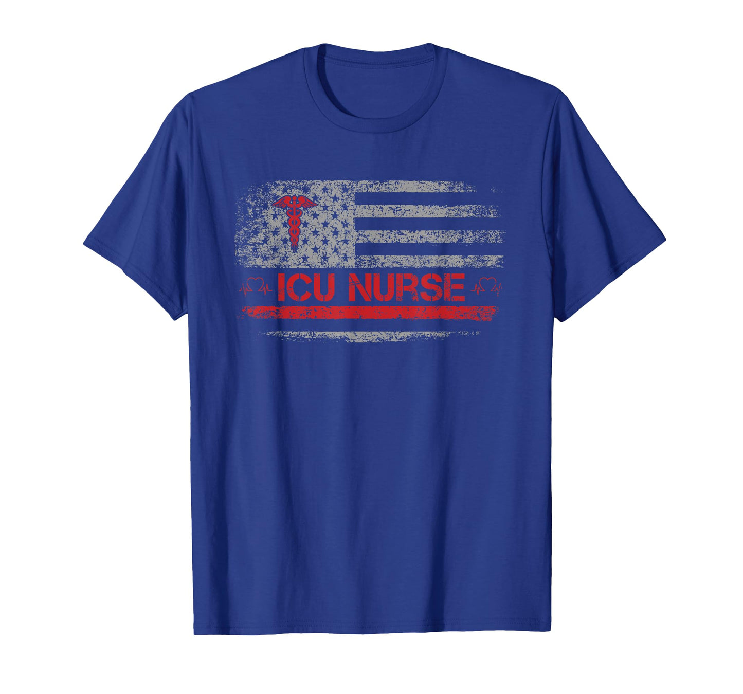 ICU Nurse Intensive Care Unit American Flag For Women Men T-Shirt