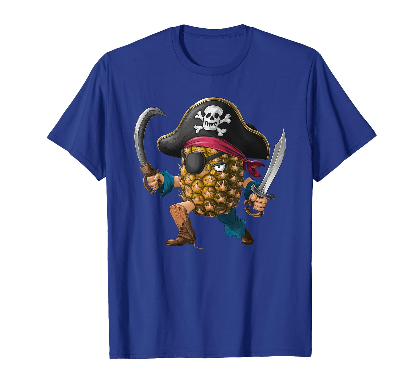 Pineapple Pirate Halloween Mens Womens Kids Pirate Funny T-Shirt
