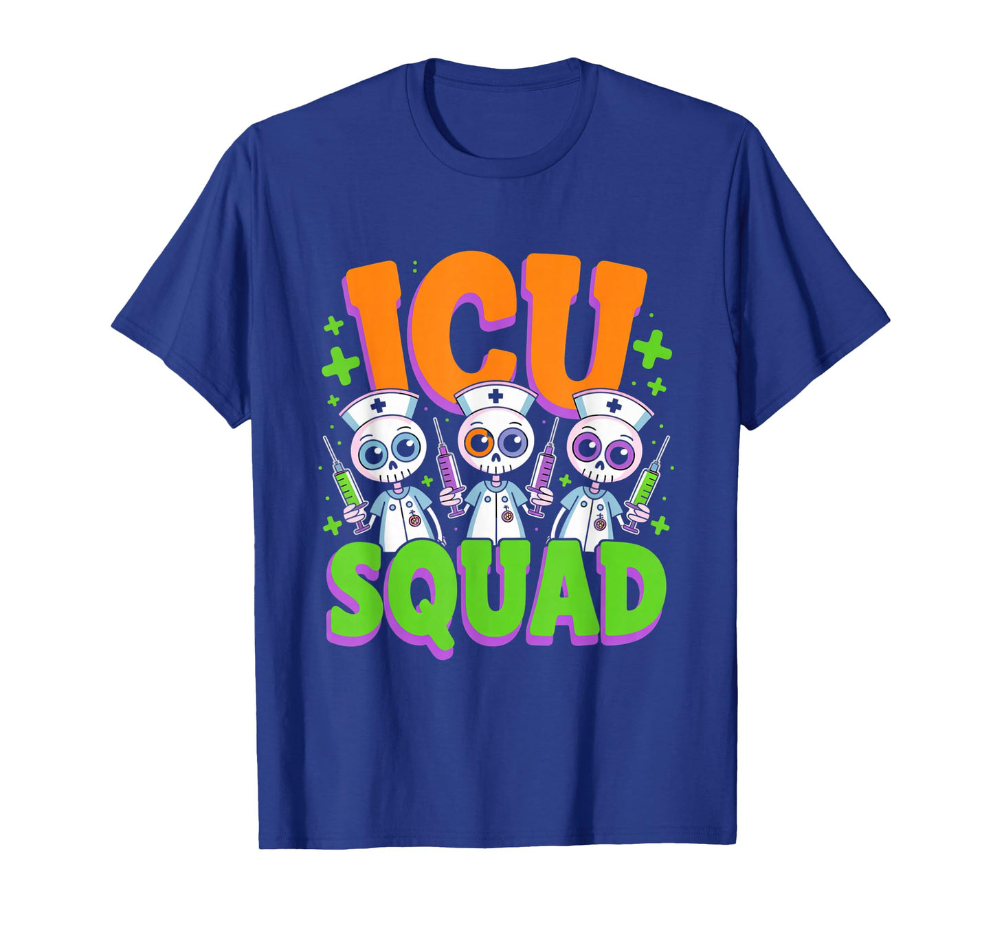 ICU Squad Skeleton Nurse Funny Halloween Costume T-Shirt