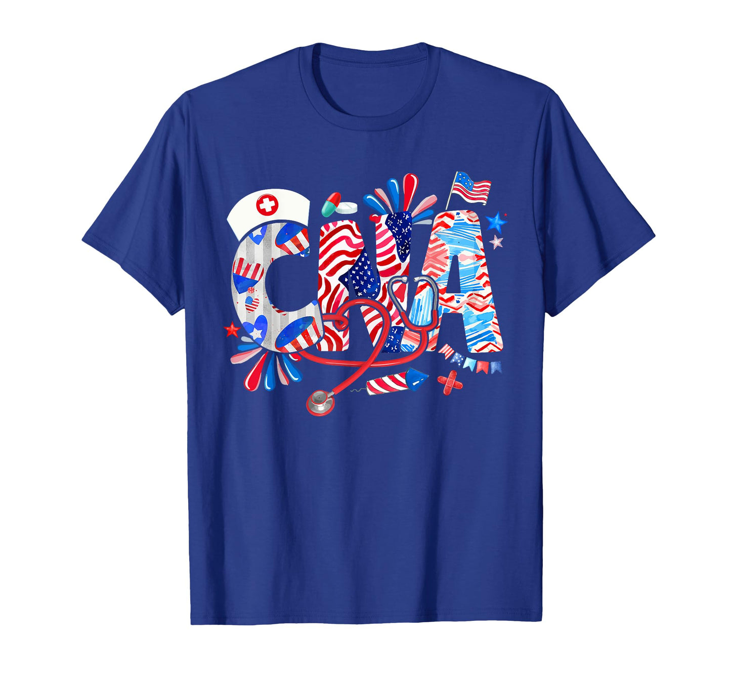 CNA 4th Of July US Flag Fireworks Patriotic Job Team T-Shirt