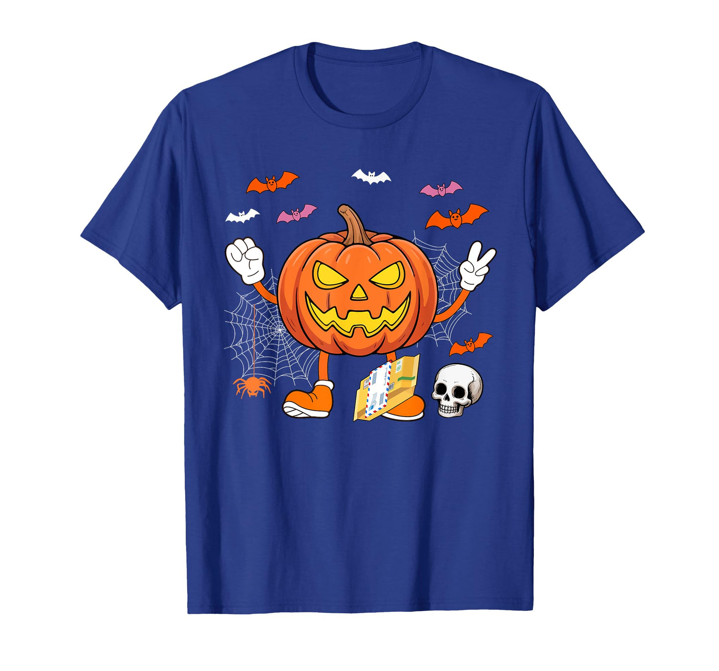 Postal Worker Job Horror Carved Pumpkin Halloween Team T-Shirt