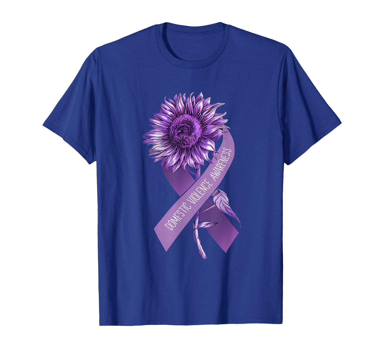 Domestic Violence Awareness Sunflower Purple Ribbon T-Shirt