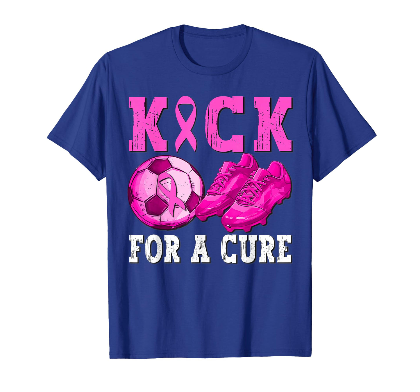 Kick For a Cure Breast Cancer Awareness Soccer Ball Ribbon T-Shirt