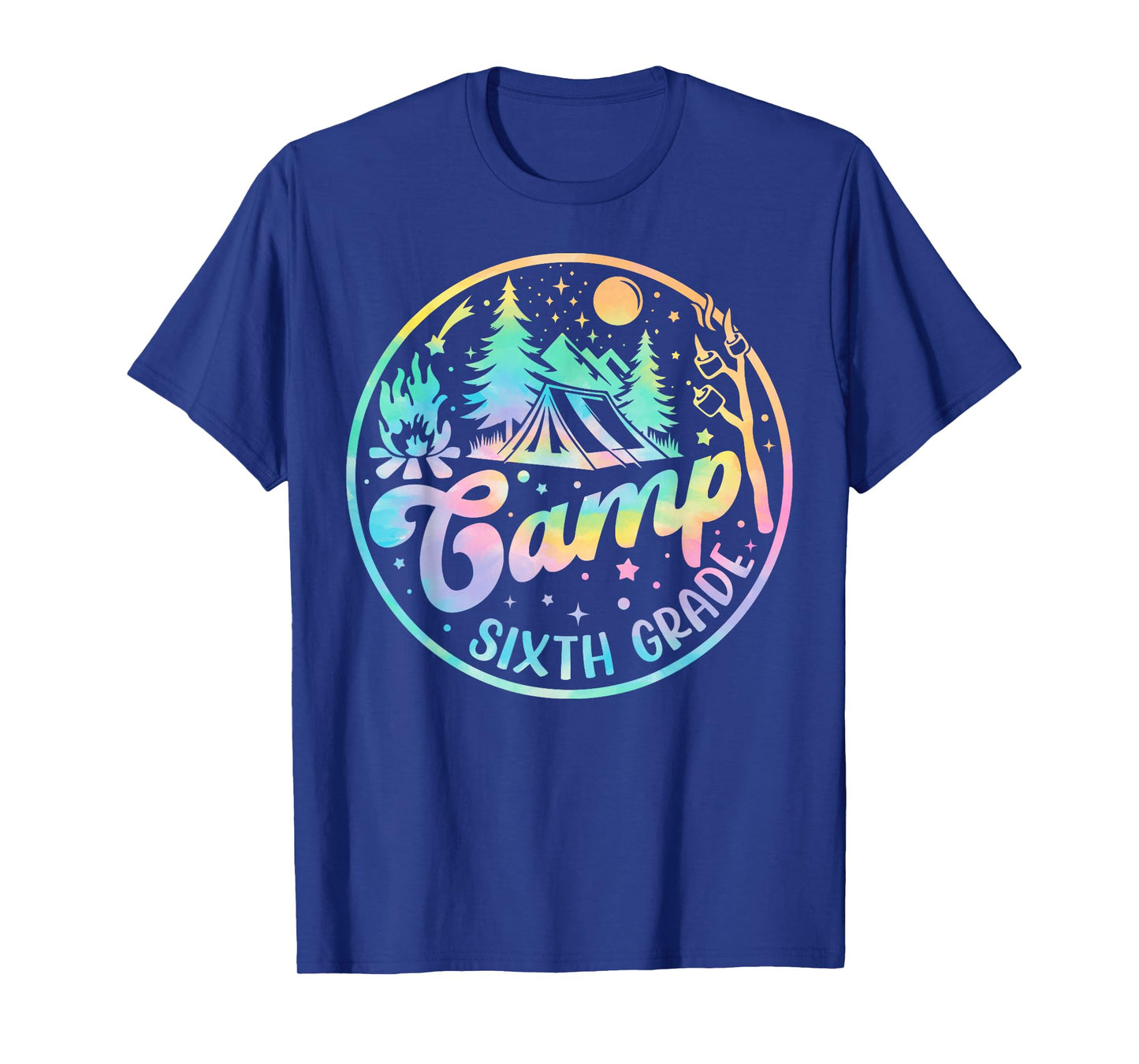 Tie Dye Cute Camp Sixth Grade Squad Teacher Camping Lovers T-Shirt