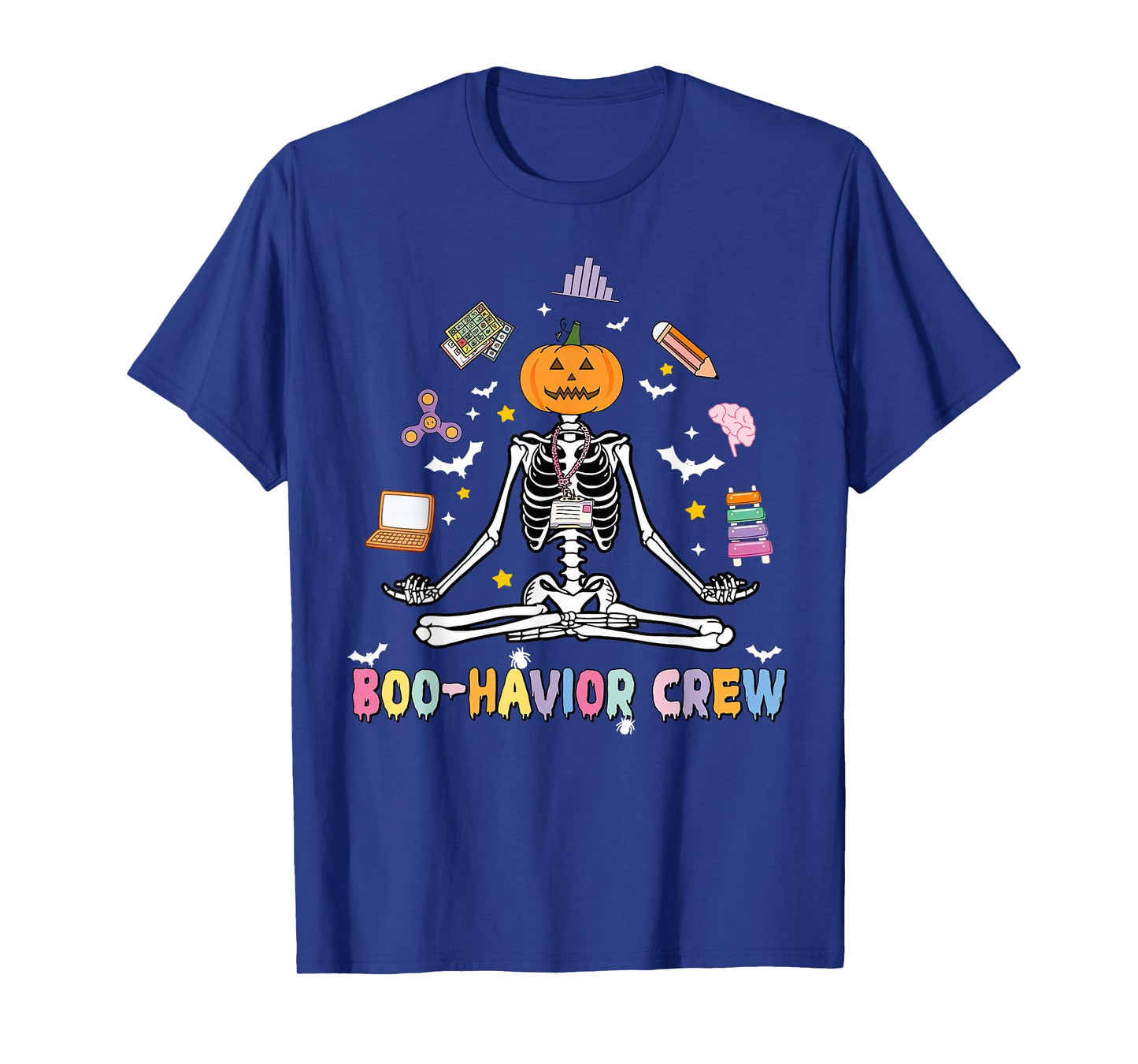 Boo-Havior Crew Yoga Skeleton ABA Behavior Analyst Halloween T-Shirt