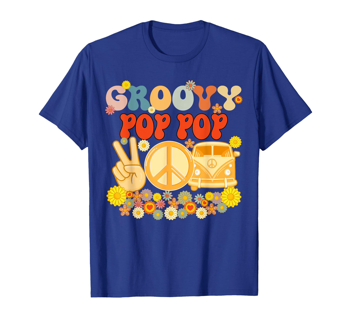 Groovy Pop Pop Retro Matching Family Baby Shower Father's Da T-Shirt