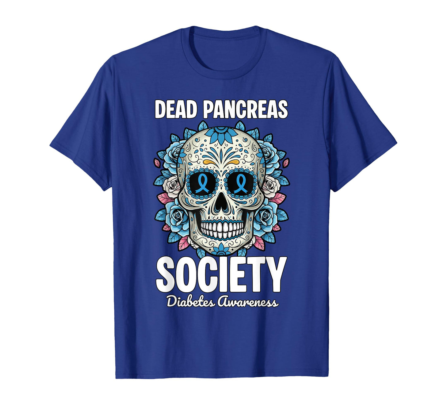 Dead Pancreas Society Halloween Sugarskull Floral T-Shirt