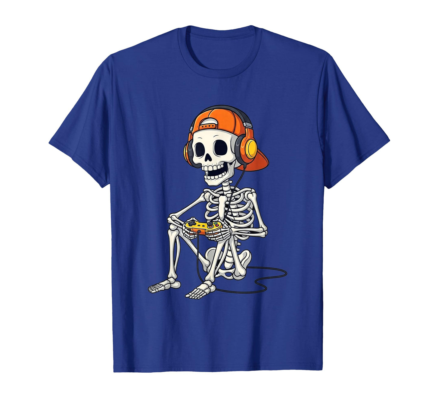 Halloween Skeleton Gamer Video Gaming Boys Men Kids Tees T-Shirt