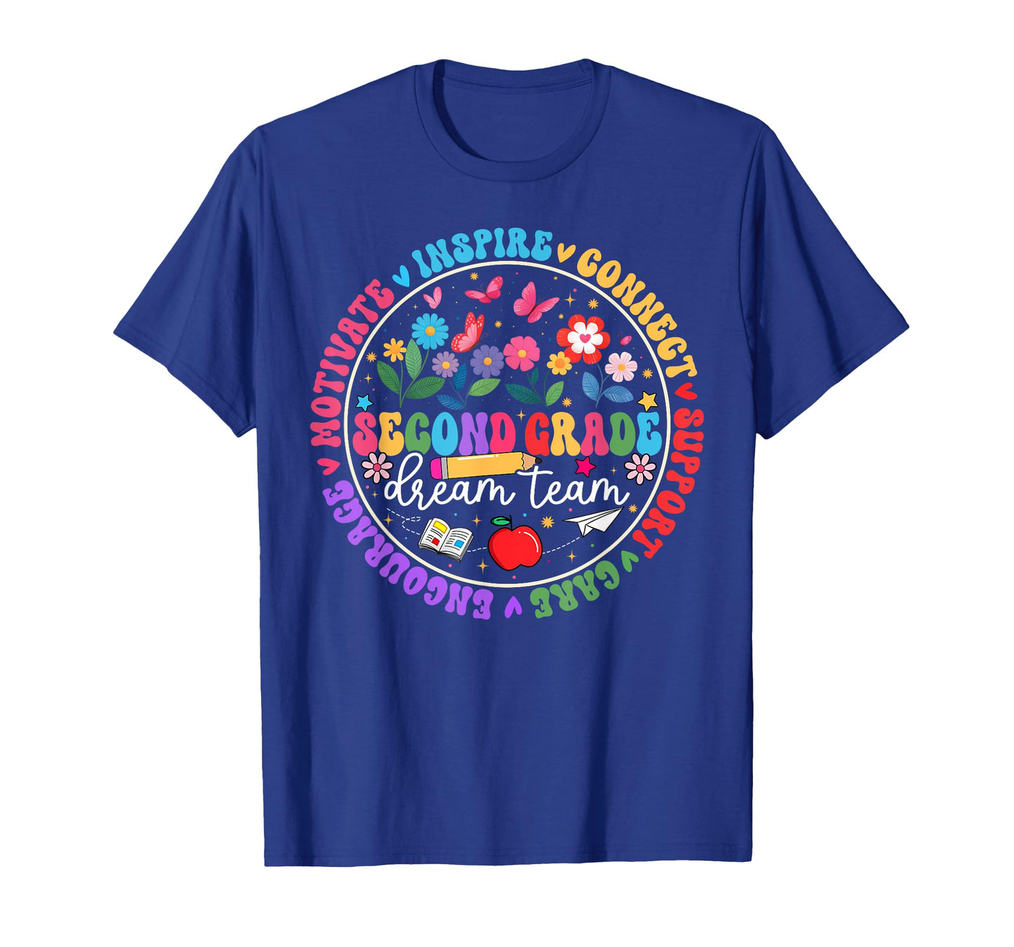 Second Grade Dream Team Back To School Teacher Floral Women T-Shirt
