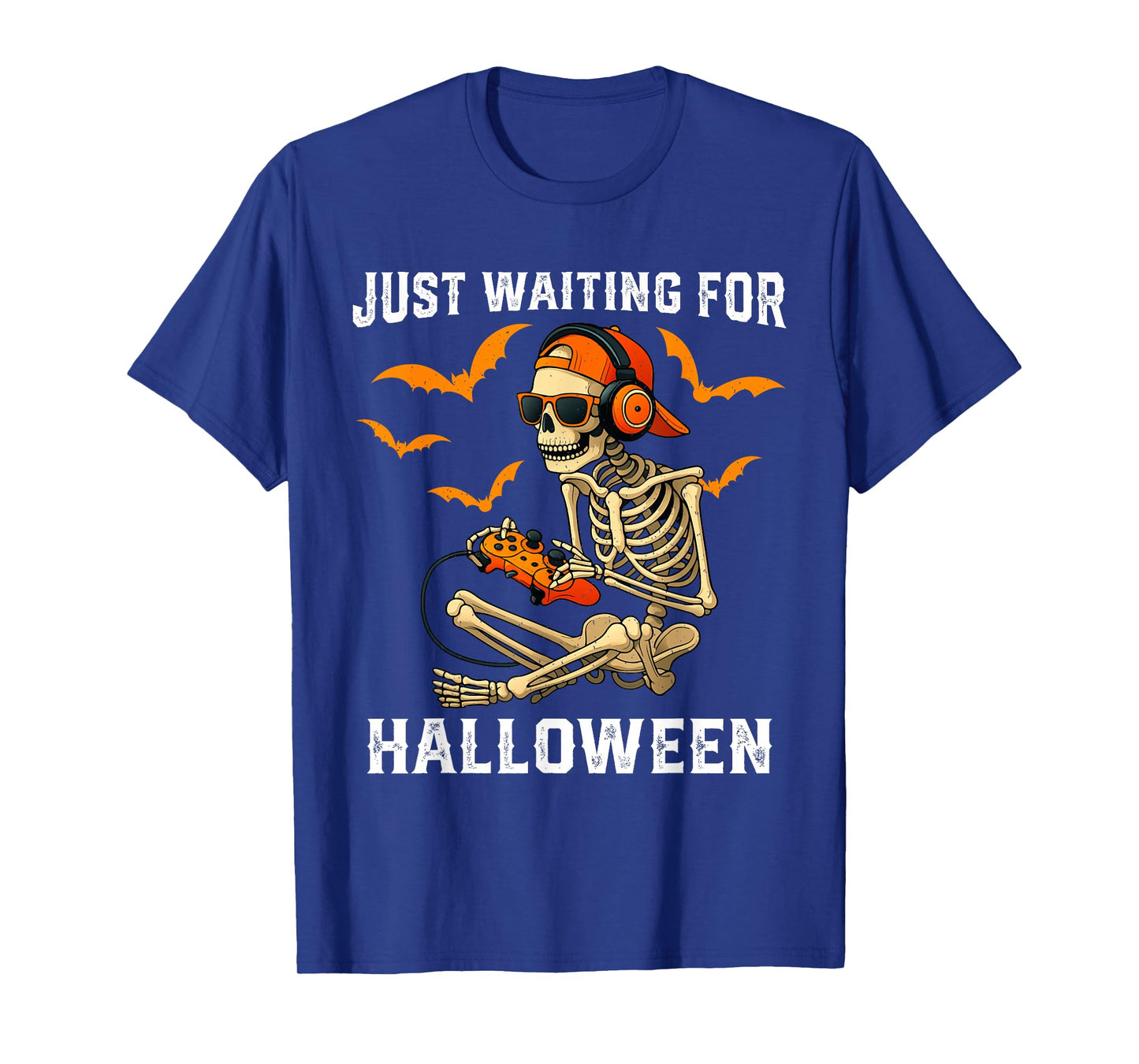 Funny Skeleton Just Waiting for Halloween Gamer T-Shirt
